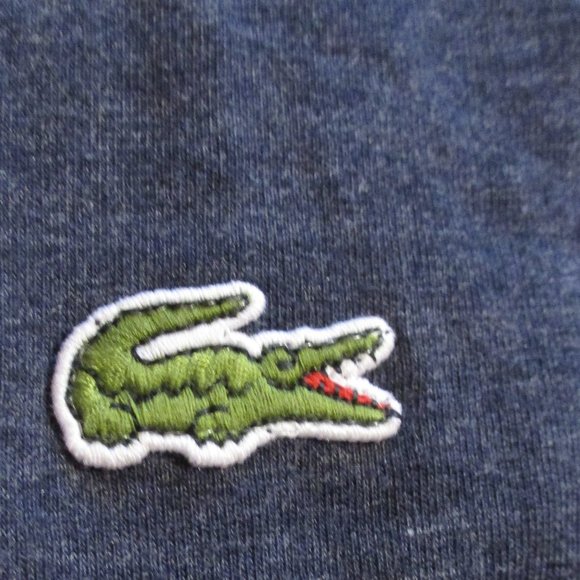 Lacoste Woman Large Red White Blue Front Pocket Casual Short Sleeve Shirt - Picture 2 of 5